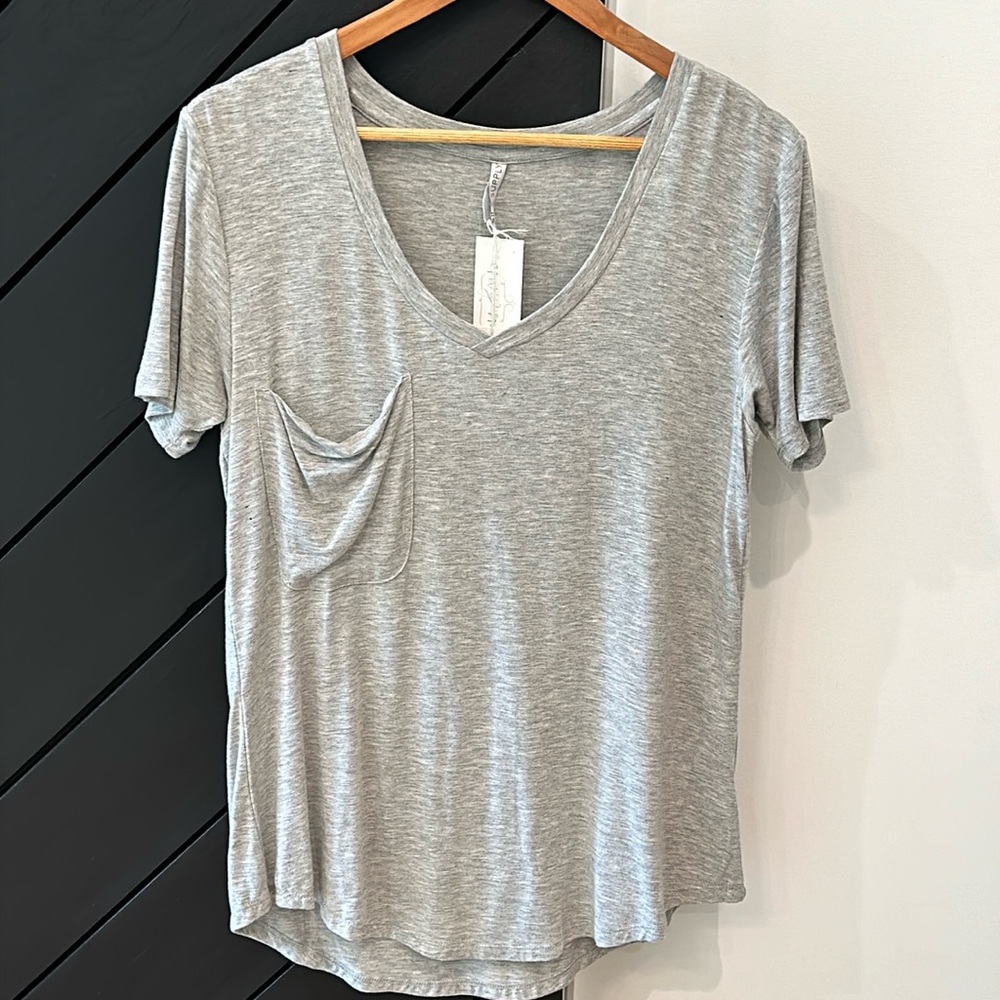 Z Supply Sleek Jersey Tee-Grey